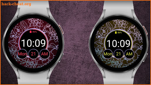 [ANE] Neon Flower Watch Face screenshot