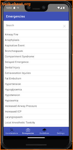 Anesthesia Considerations screenshot