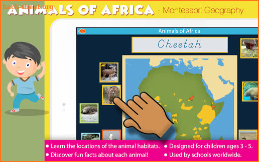 Animals of Africa - Montessori Geography for Kids screenshot