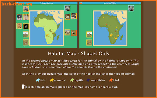 Animals of Africa - Montessori Geography for Kids screenshot