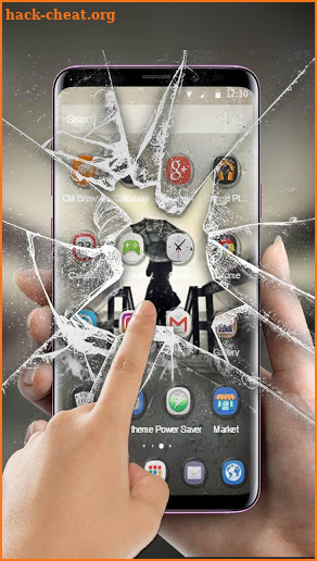 Animated Crack Glass Launcher Theme screenshot