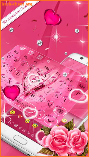 Animated Cute Pink Hearts Keyboard screenshot