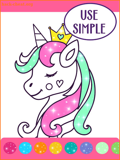 Animated Glitter Coloring Book - Unicorn screenshot