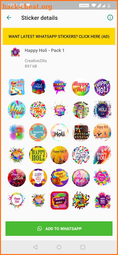 Animated Holi Stickers for WhatsApp screenshot