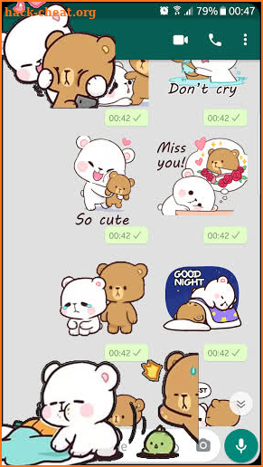 😍Animated Milk Mocha Bear Stikers For Whatsapp🦋 screenshot