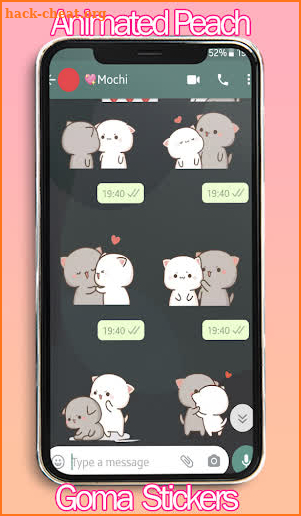 Animated Peach Goma stickers WAStickerApps screenshot