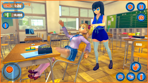 anime bad girl school life sim screenshot