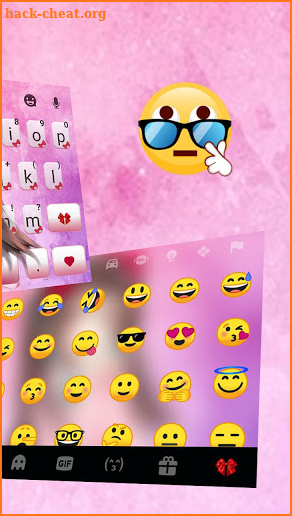 Anime Pink Girl Keyboard Theme screenshot