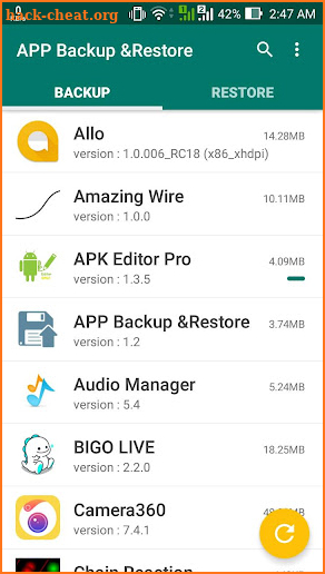 APP Backup & Restore screenshot