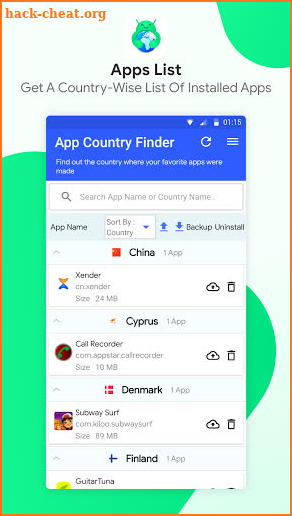 App Country Finder & Manager screenshot