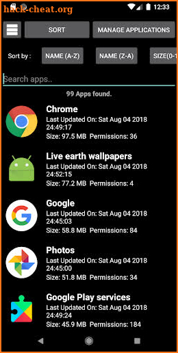 App Info Manager: Search, Sort Apps, Extract APK screenshot