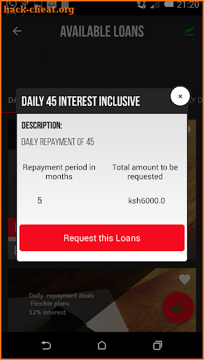 Approved loans(Personal and business loans) screenshot