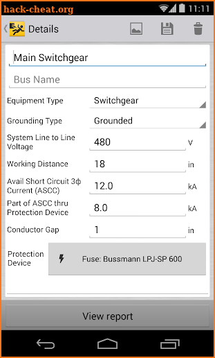 Arc Flash Calculator Labeling screenshot