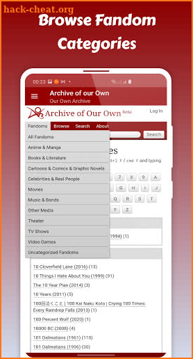 Archive of Our Own - AO3 screenshot