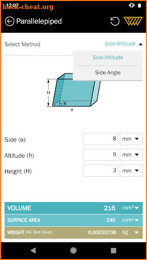 Area Volume Calculator screenshot