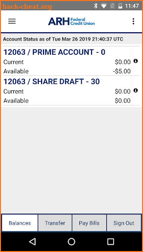 ARH Federal Credit Union screenshot
