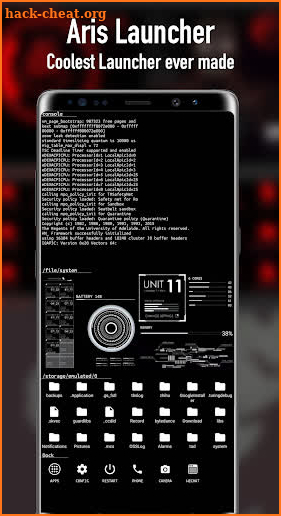 Aris Launcher - Iris Hacker Style Theme screenshot