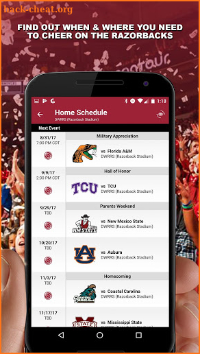 Arkansas Razorbacks Gameday screenshot