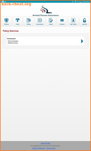 Armed Forces Insurance Mobile screenshot