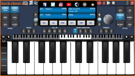 Arranger Keyboard screenshot