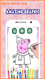 Art peppa Coloring pig Cartoon screenshot