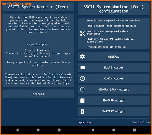 ASCII System Monitor Free (Widget Collection) screenshot