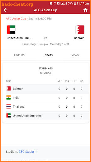 Asian Cup 2019 screenshot