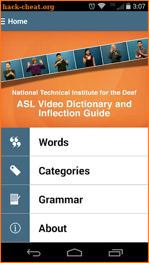 ASL Dictionary from NTID screenshot