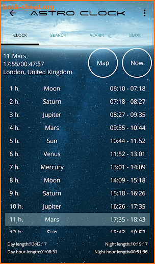 Astro Clock Pro (planet hours) screenshot