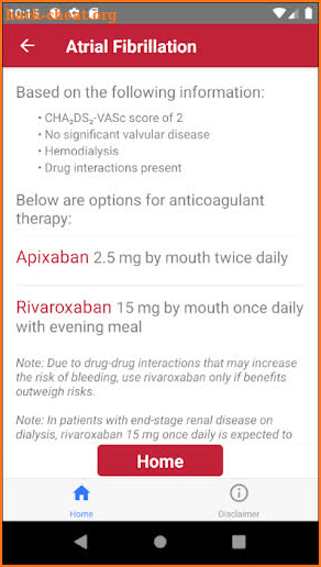 Atrium App - Stroke Risk Calculator screenshot