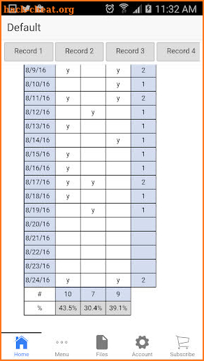 Attendance Record screenshot