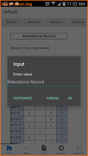 Attendance Record screenshot