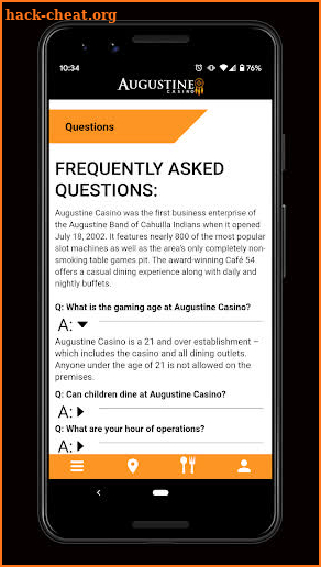Augustine Casino Mobile App screenshot