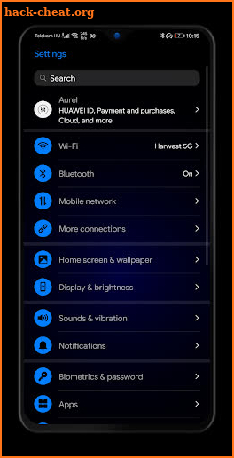 Aura Blue Dark EMUI 10 Theme for Huawei/Honor screenshot