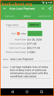 Auto Loan Calculator screenshot