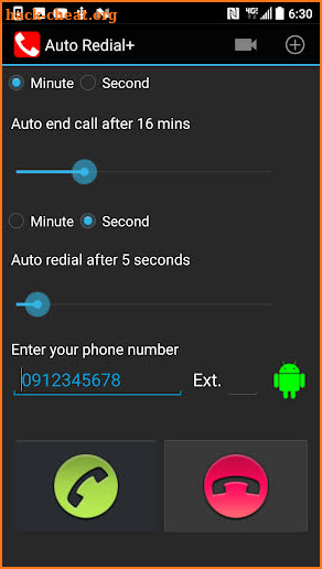 Auto Redial | call timer screenshot