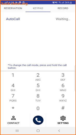 Auto telephone(Reservation, Redial ,Multi Call) screenshot