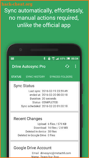 Autosync for Google Drive screenshot