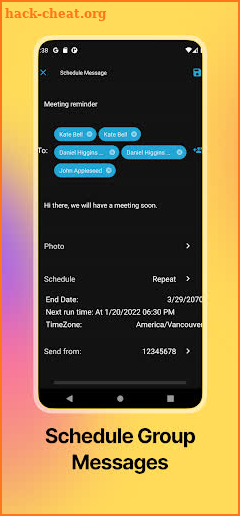 AutoText - Scheduled Message screenshot