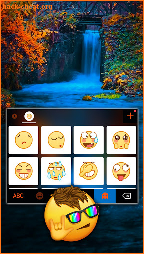 Autumn Waterfall Keyboard Background screenshot