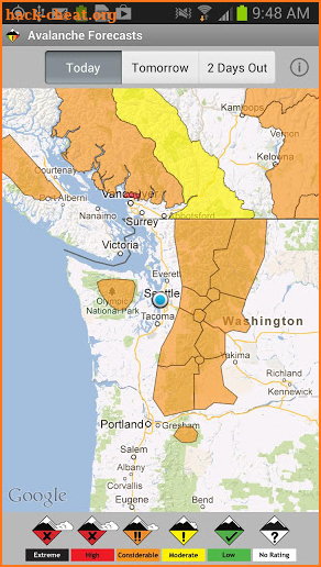 Avalanche Forecasts screenshot