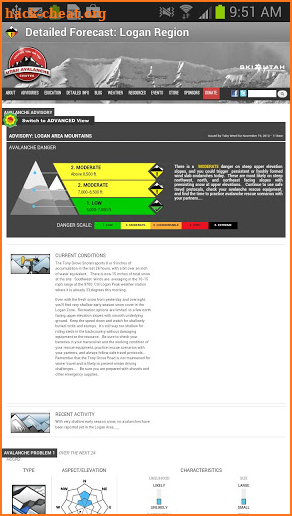 Avalanche Forecasts screenshot