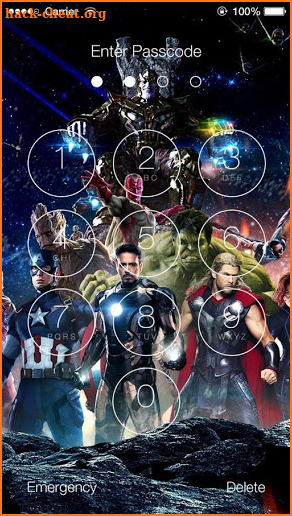 Avengers Infinity War Lock Screen screenshot