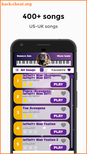 Avengers: Infinity War Piano Tiles screenshot