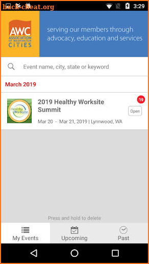 AWC Events screenshot