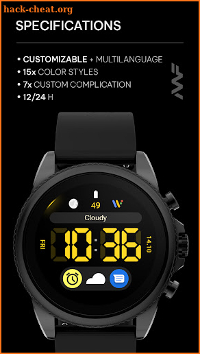 Awf Big Digital - Wear OS face screenshot