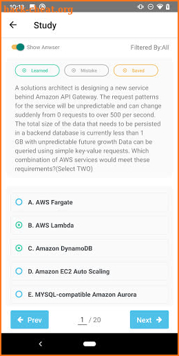 AWS SAA-C02 exam - 400+ true C02 questions screenshot