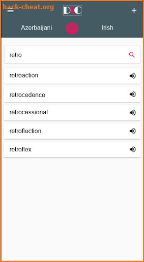 Azerbaijani - Irish Dictionary (Dic1) screenshot