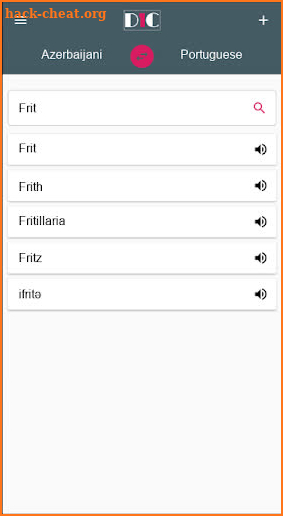 Azerbaijani - Portuguese Dictionary (Dic1) screenshot