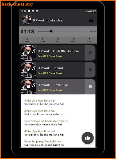 B Praak - Punjabi Songs (Lyrics) screenshot